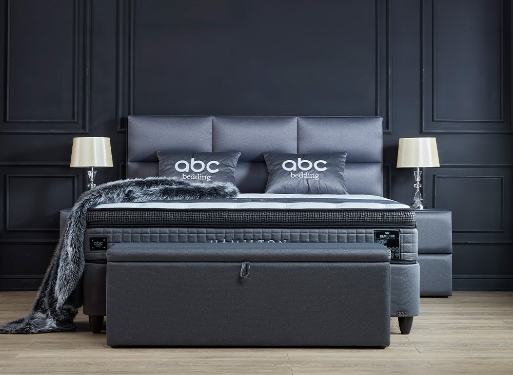 HAMILTON BOXSPRINGBETT STAURAUM BETTKASTEN WEBSTOFF GRAU BOXBETT VON ABC BEDDING | hamilton-boxspringbett-stauraum-bettkasten-webstoff-anthrazit-boxbett | Mit Bettkasten
