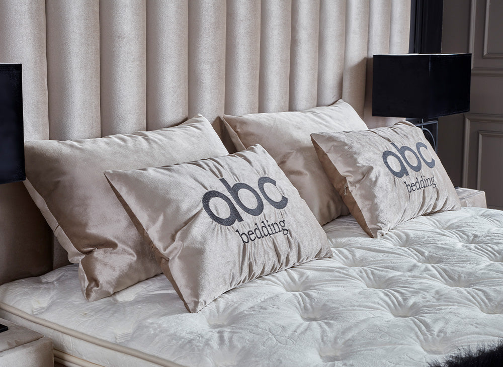 OSCAR Boxspringbett Stauraum Bettkasten Topper Samt Creme Beige Boxbett von ABC Bedding