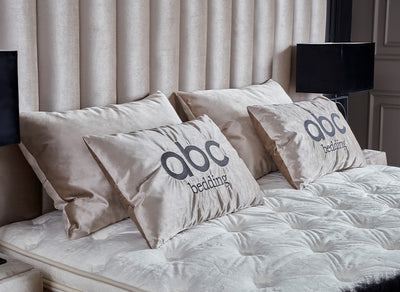 OSCAR Boxspringbett Stauraum Bettkasten Topper Samt Creme Beige Boxbett von ABC Bedding
