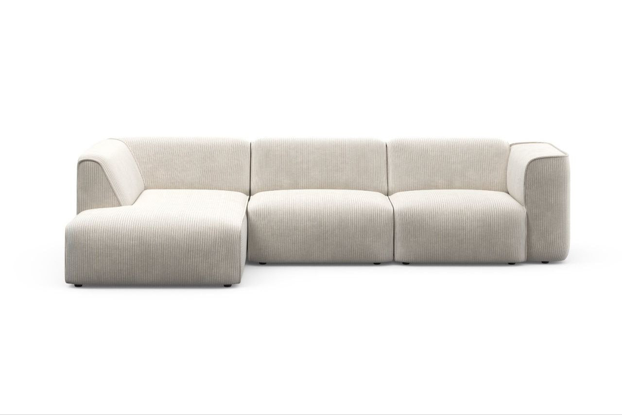 Madea Sofa Couch Cord Beige L Form Kasten Block