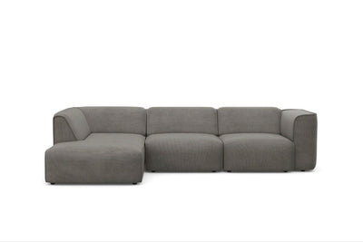 Madea Sofa Couch Cord Grau L Form Kasten Block